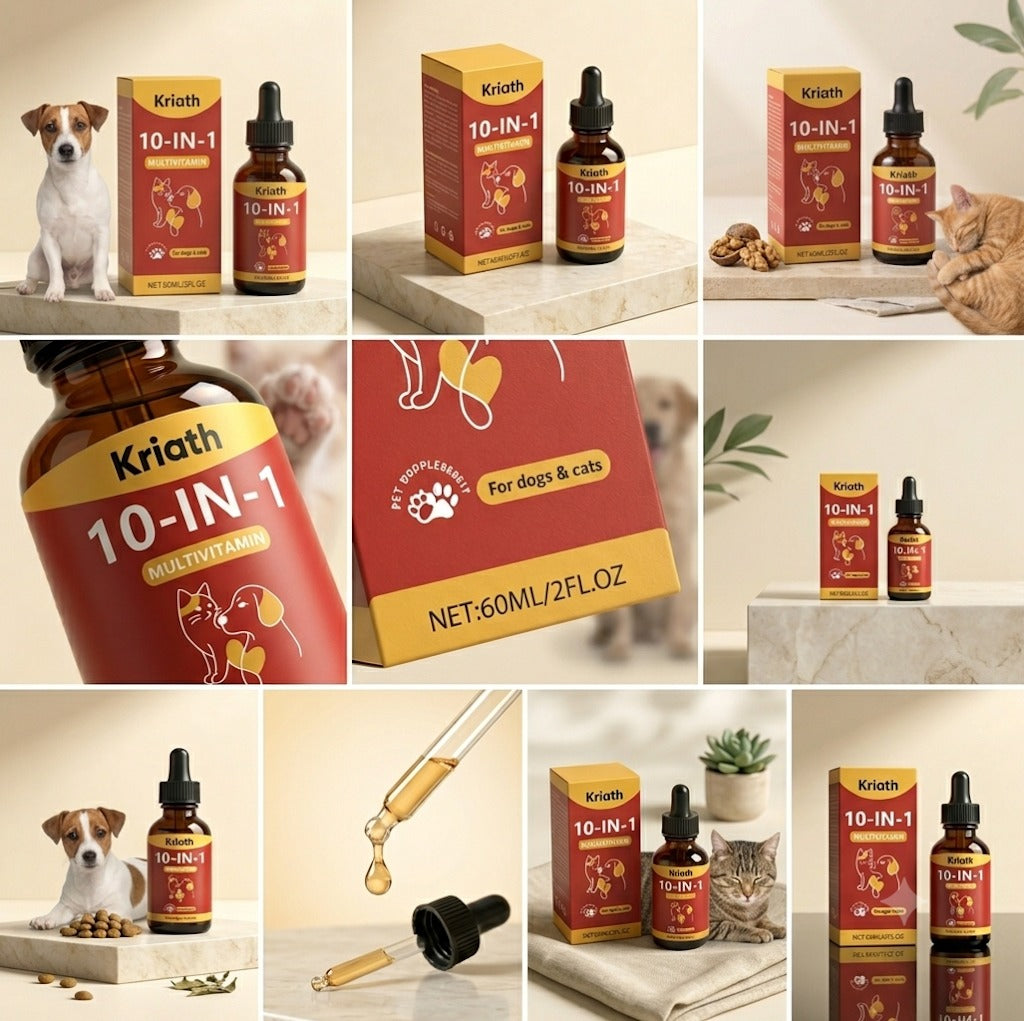 Multivitamines Chien & Chat – Gouttes Vitalité Quotidienne | Immunité, Digestion & Mobilité