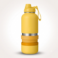 Gourde isotherme pour chien PET SHOP en acier inoxydable jaune avec bol intégré