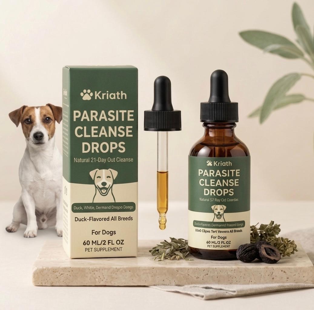 Gouttes anti parasites  Chien – Confort Digestif & Soutien Immunitaire | Formule Naturelle Arôme Canard