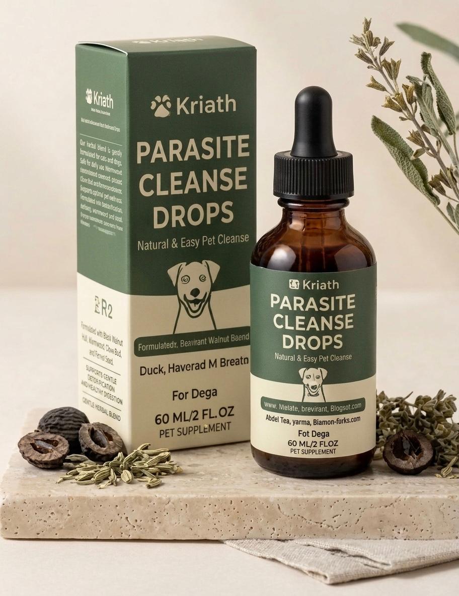 Gouttes anti parasites  Chien – Confort Digestif & Soutien Immunitaire | Formule Naturelle Arôme Canard