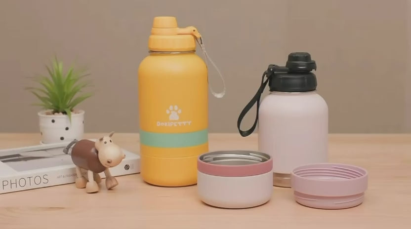 Vidéo de démonstration de la gourde isotherme 2-en-1 pour chien PET SHOP